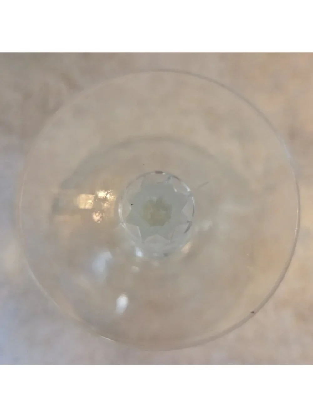 Vintage Martini Glass Clear Crystal? Ornate Ridged Stem Barware